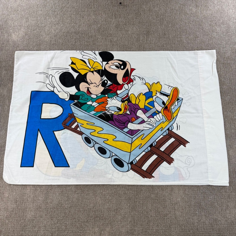 VTG Disney Pacific Mickey Minnie Donald Daisy Goofy Hippo Pillowcase made in USA